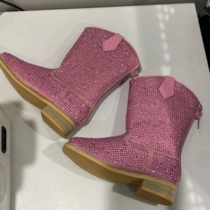New Girls Pink Glitter Size 9 Dolly Cowboy Boots from ABearCo.